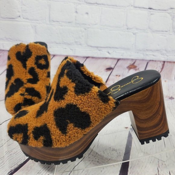 Jessica Simpson Women's Size 10 Tollia High Pile Faux Fur Platform Mules - Picture 3 of 9